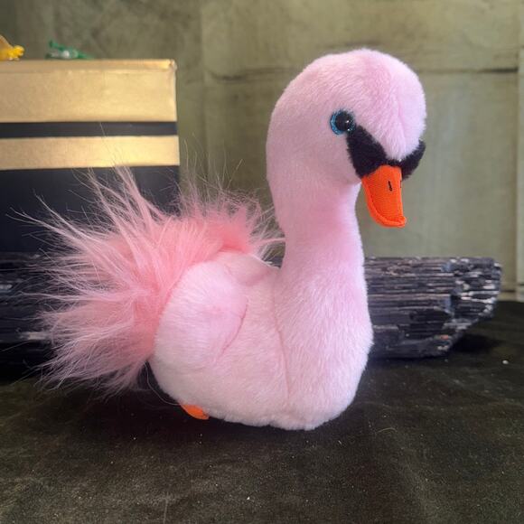 TY Beanie Baby Odette Pink Swan Plush Y2K Era Sewn Tag Stuffed Animal EUC - Picture 1 of 4
